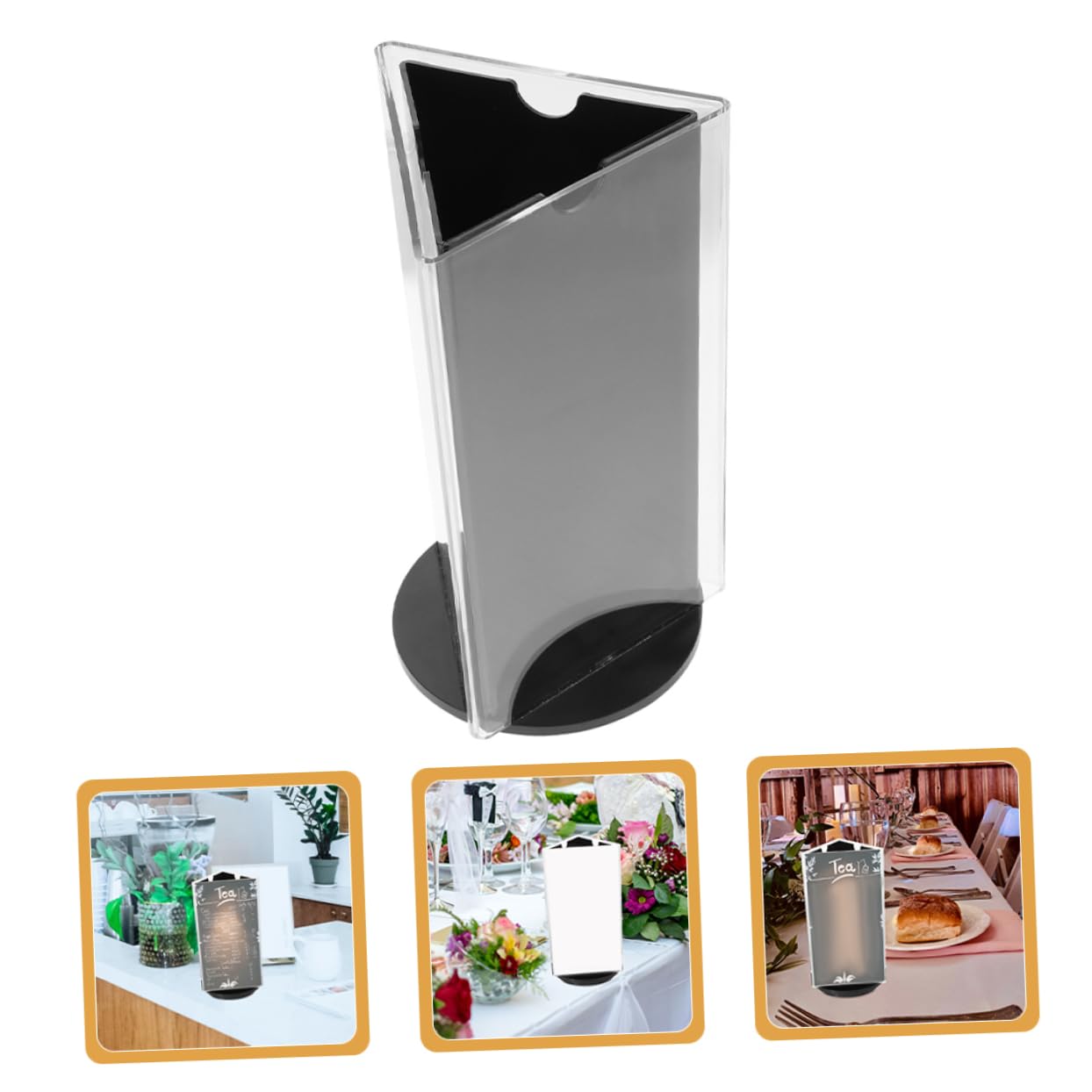 LALAFINA 4piezas Soporte De Menú Acrílico Restaurantes y Exhibidor De Carteles De Mesa Portaequipo De Transparente Diseño Estable y