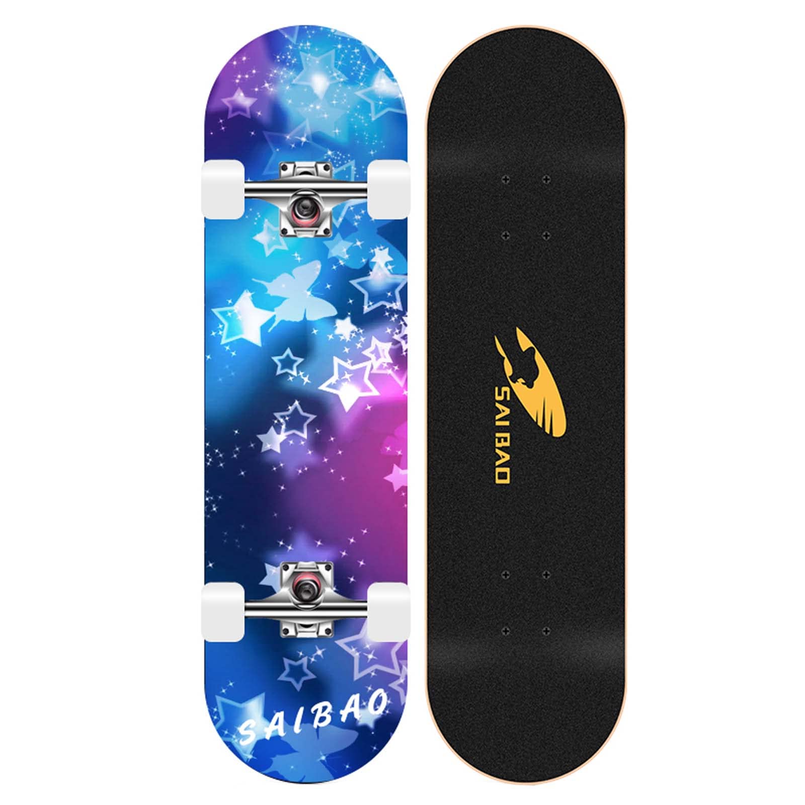 Skateboard - 31Inch Standard Skateboards for Kids Boys Girls Youths Beginners Starter 7 Layer Maple Double Kick Concave