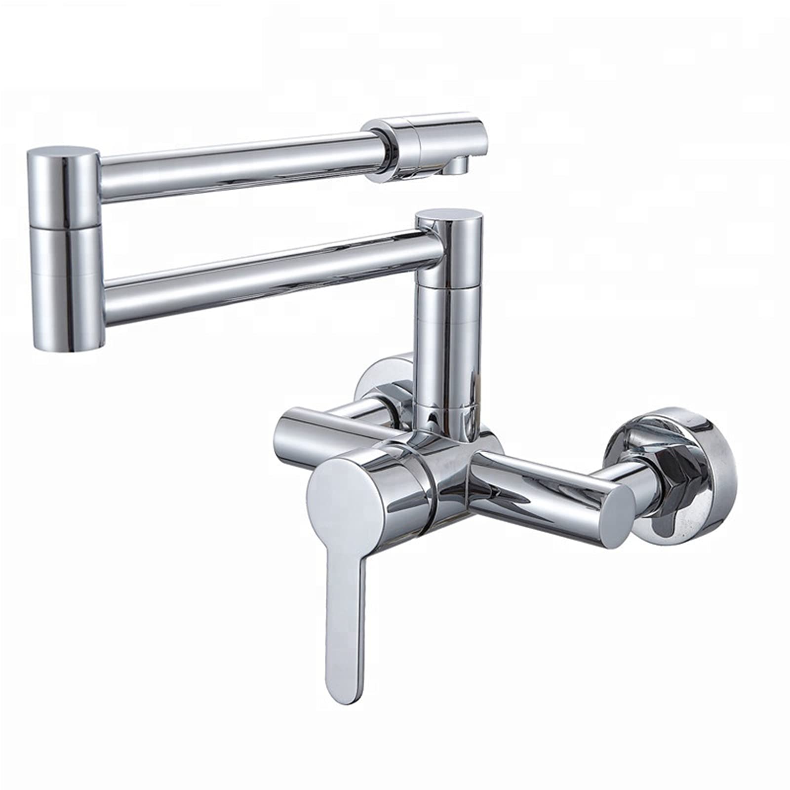 Robinet de cuisine mural pliable laiton chromé économie d'eau