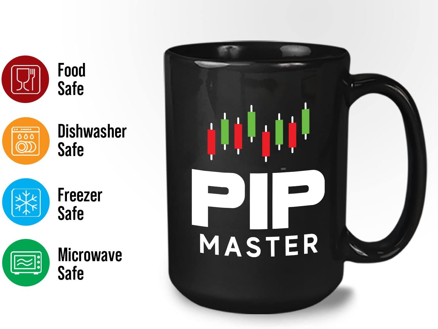 Bubble Hugs Stock Trader Coffee Mug 15oz Black - PIP Master - Stock Trader Trading Funny Day Trader Stock Market Brokers Digital Currency