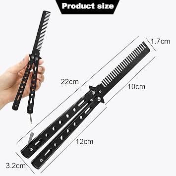 Butterfly Comb, Stainless Steel, Portable, Foldable Hair Styling Accessory for Human and Pet Hair