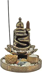 Jardim Zen de 2 Andares C/Incensário Cascata Buda + Incensos (Buda Tibetano)