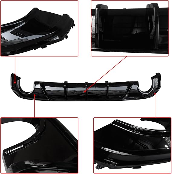 NINTE Rear Bumper Diffuser for BMW 4 Series Gran Coupe G26 M-Sport 2021 2022 2023 2024 4 Doors 420i 430i 435i M440i ABS Gloss Black Painted Rear Lip Spoiler