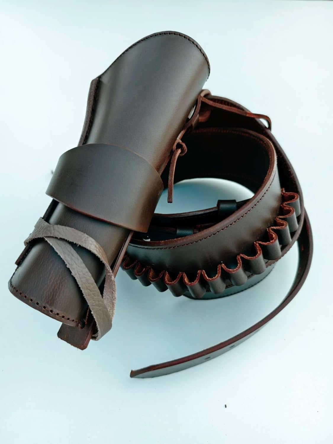 Western Leather Gun Holster Belt for Ruger, Colt Uberti Revolvers – Fast Draw Adjustable Waist Strap Cowboy Style Pistol Revolver Holsters