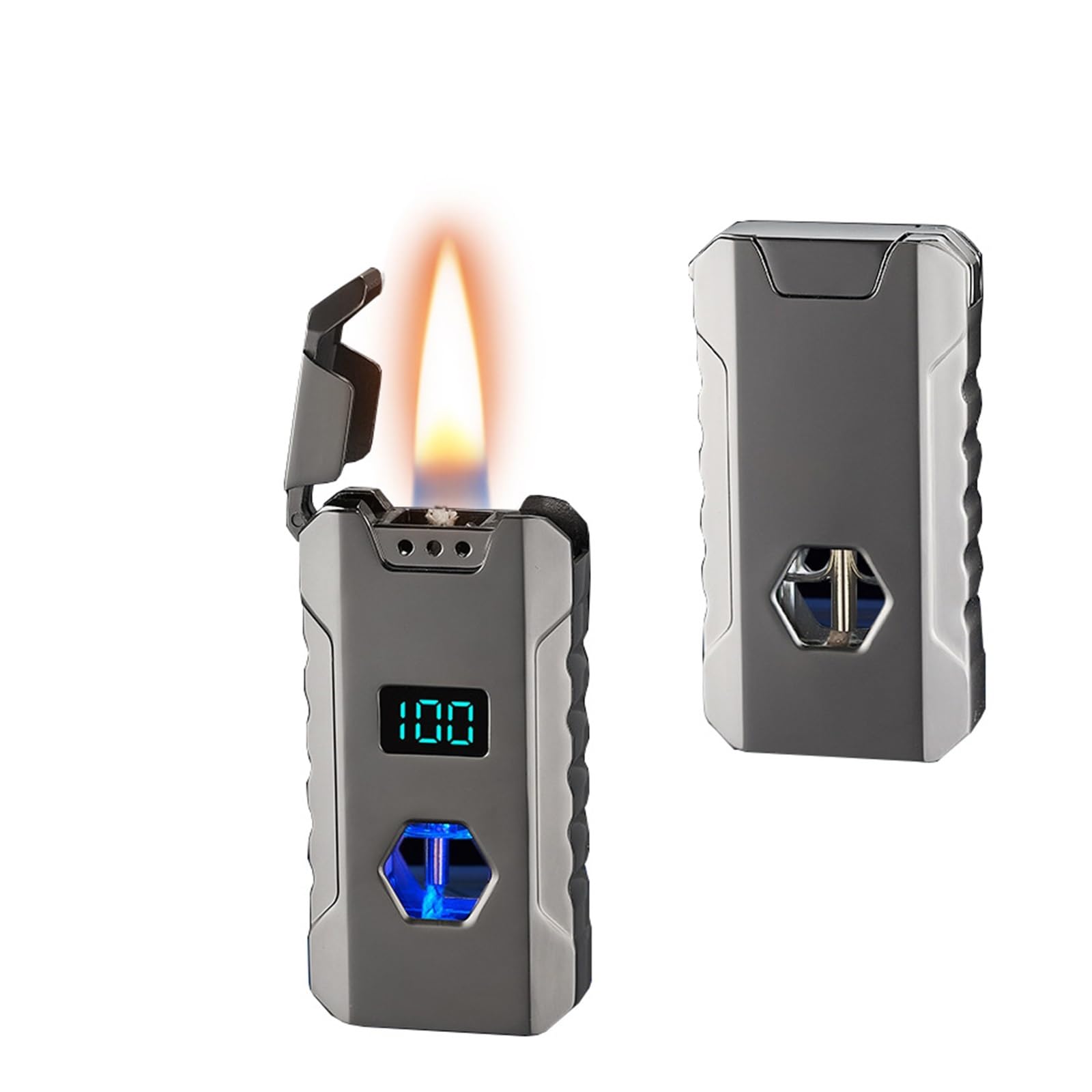 Briquet au kérosène flamme douce avec activation vocale et 4 modes