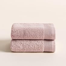BOHEME | Harmony Set of 2 Washbasin Towels | Pink | 50 x 100 cm | 100% Zero Twist Cotton | 600 g/m² | Soft, Absorbent & Quick Drying | Machine Washable | Daily Use