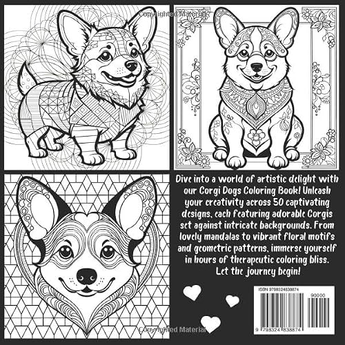 Corgi Dogs Coloring Book: 50 Relaxing Mandala Style Coloring Pages for Welsh Corgi Dog Lovers – vue 2