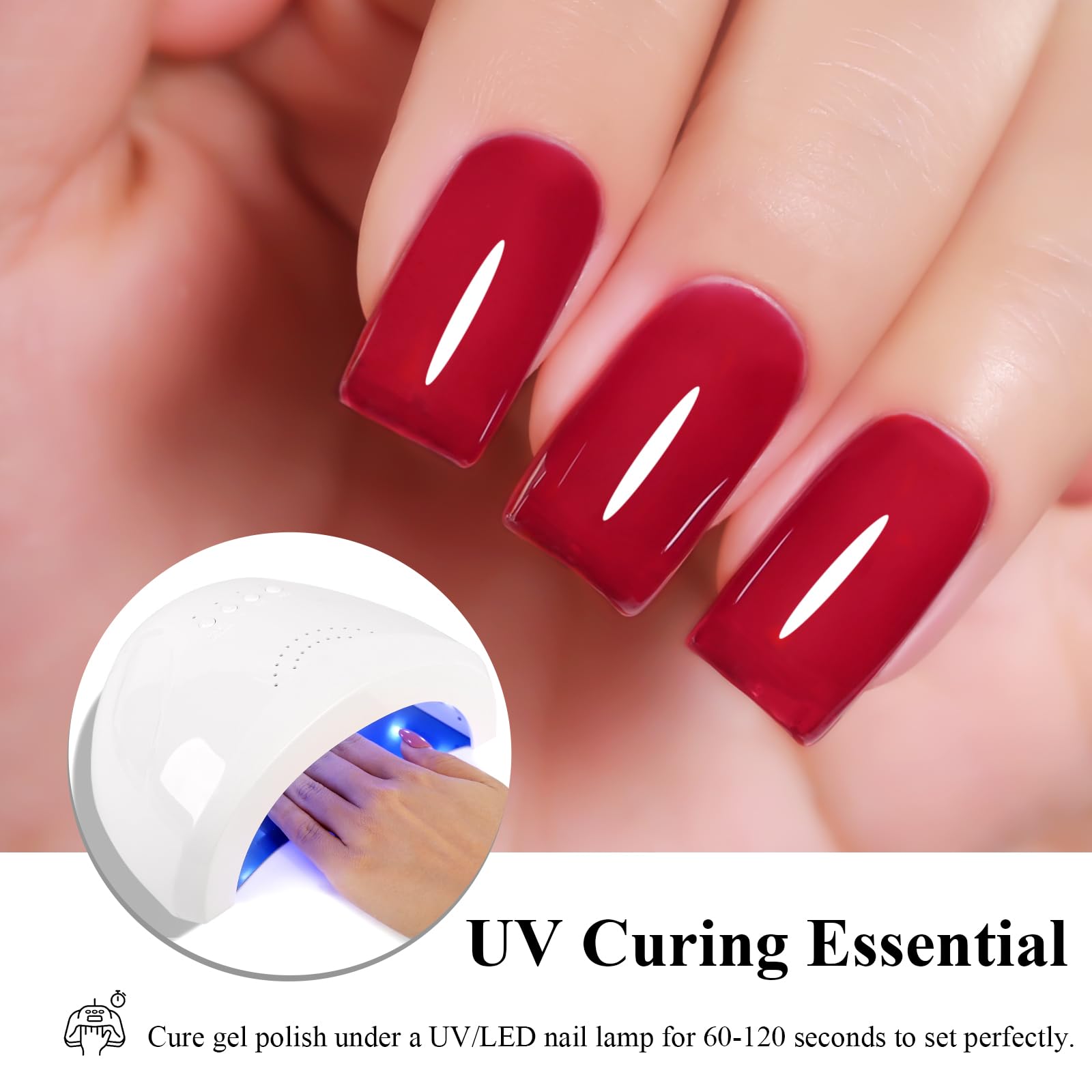 Firedeep Set Smalto Gel 10ml Senza HEMA 6 Colori Vivaci Rosa Rosso Blu Ciano Giallo Trasparente Soak Off LED UV Kit Nail Art Salone​