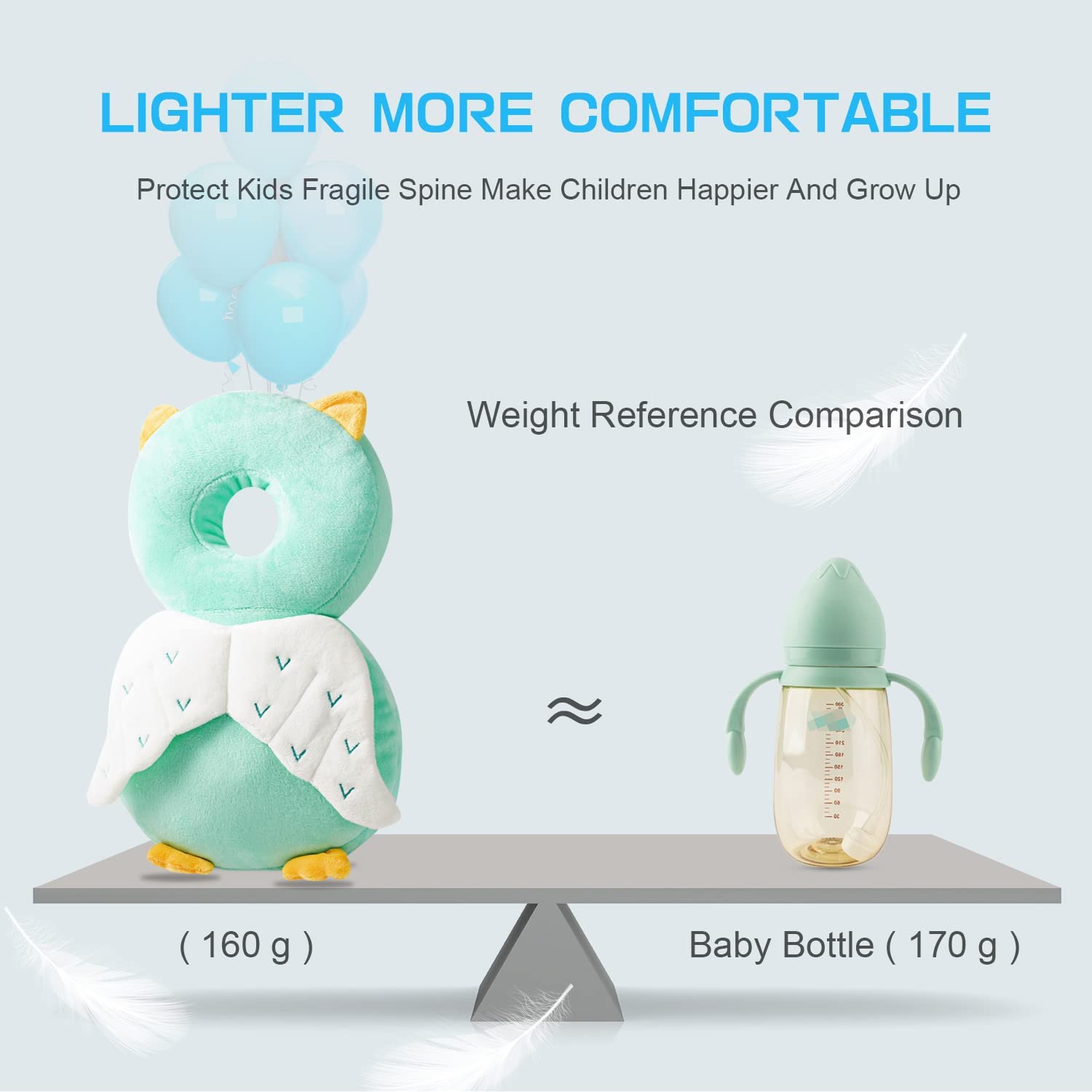 JEJA Coussin de Protection de Tête de Bébé, Réglable Casque Bebe Anti Choc Protection de La Tête Oreiller de Ssoutien, Convient pour 4-24 mois - Cocu et Protège Genoux Bébé