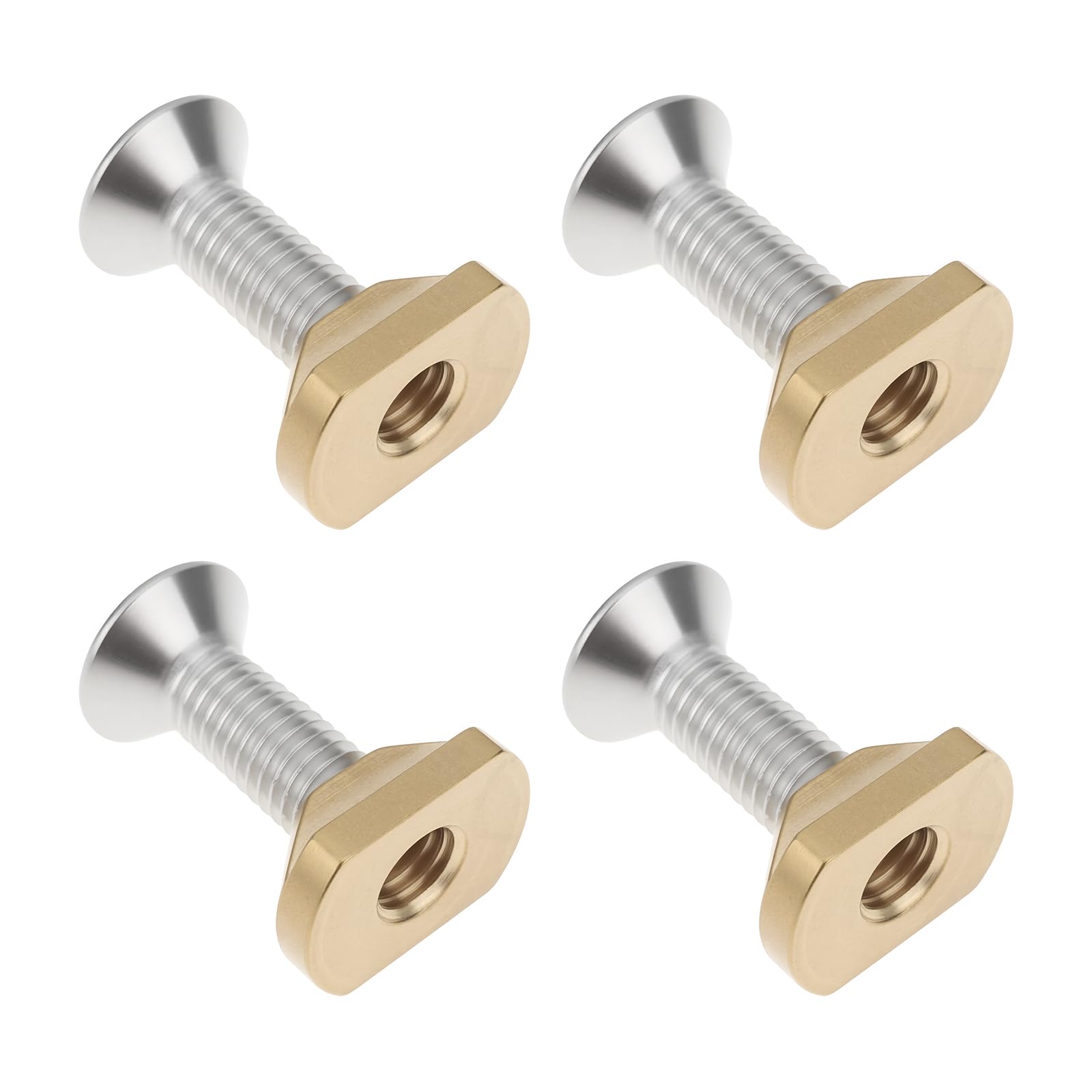 SG Store 4Pcs M8 Hydrofoil Mounting Brass T-Nuts Hydrofoil Screws for Surfing Hydraulic Tracks
