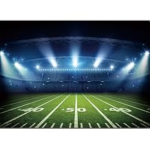 8x6ft Football Stadium Photography Backdrop with Bowl Night Spotlight for Party Decoration Football Field Backdrop Photo Booth Props
