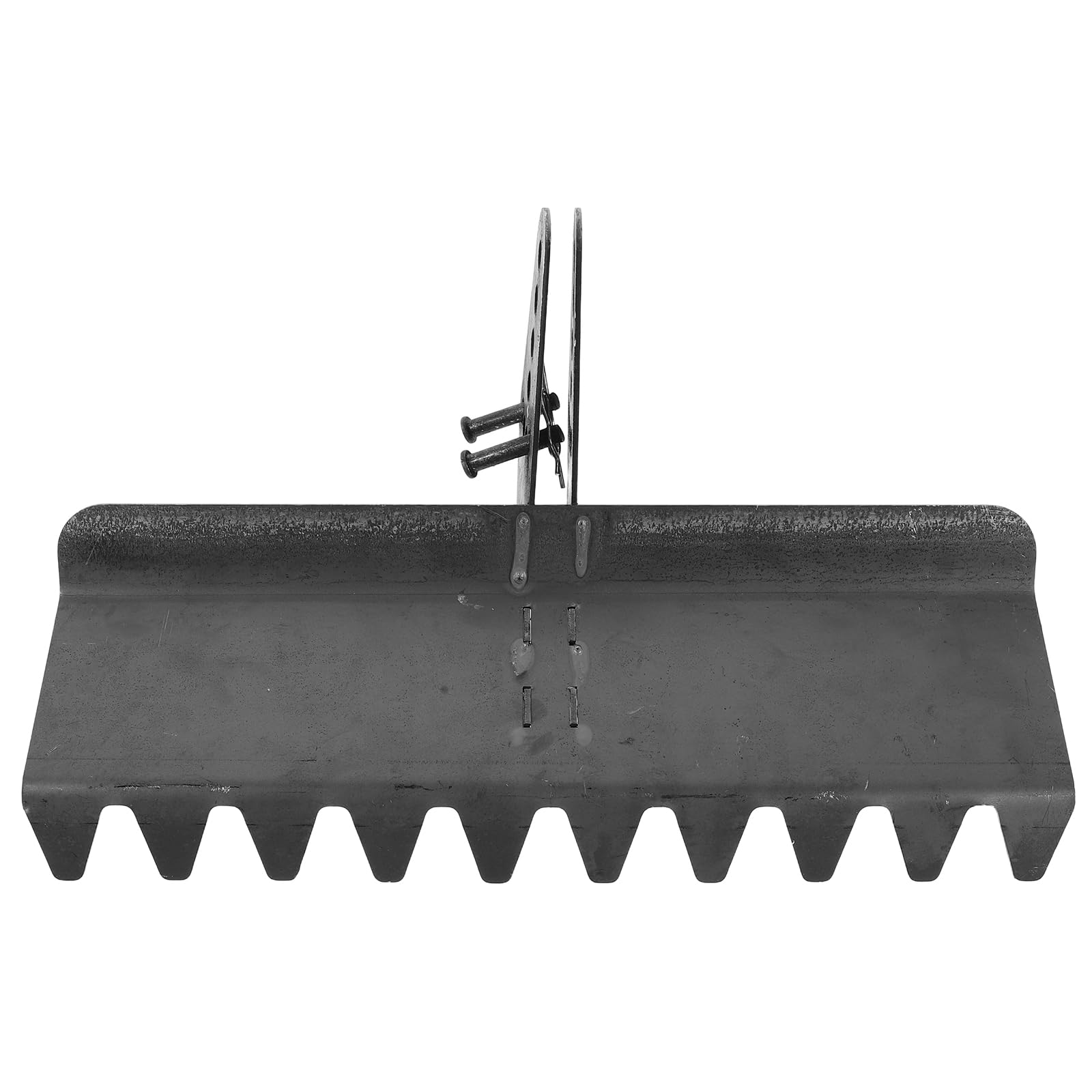 Râteau niveleur pour motoculteur en acier noir pour corriger les sols compacts