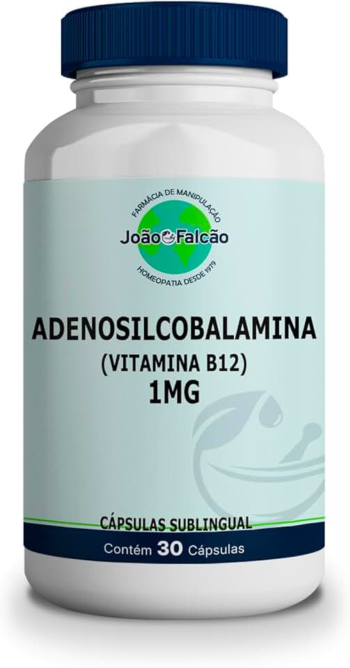 Suplemento Adenosilcobalamina (Vitamina B12) 1Mg - 30 Cápsulas de Tapioca Sublingual
