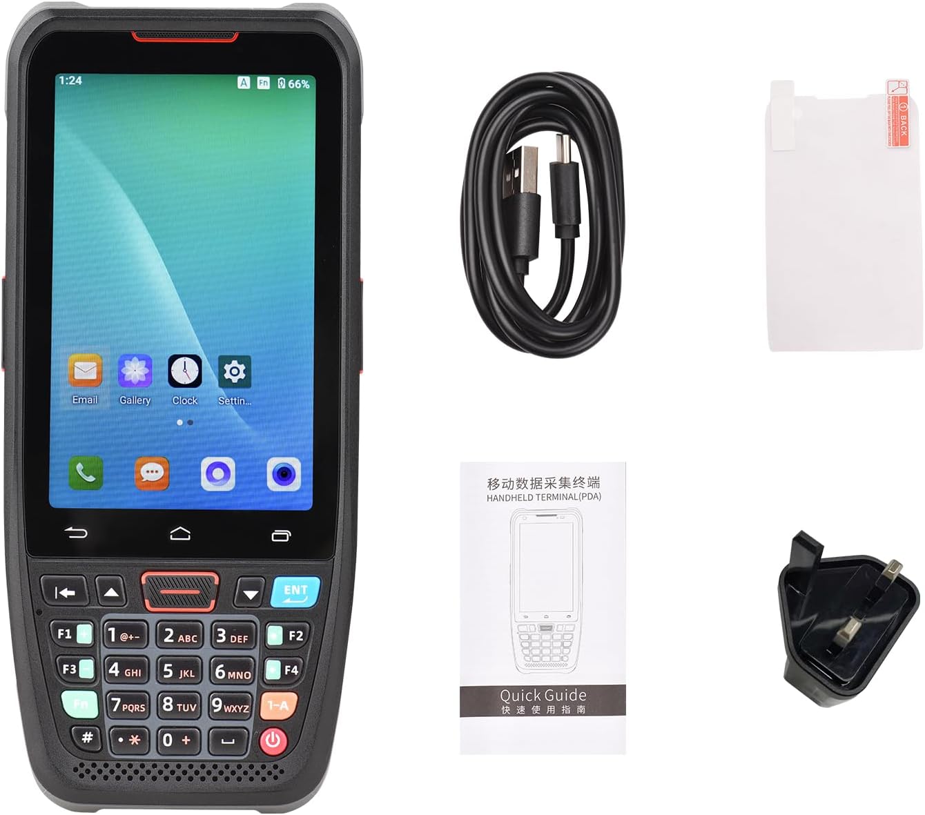 Bisofice Handheld Android 10.0 POS PDA with 4.0" Touch Display | 1D/2D Barcode Scanner, 4G/WiFi/BT Connectivity | Ideal for Supermarket, Logistics & Warehouse Management