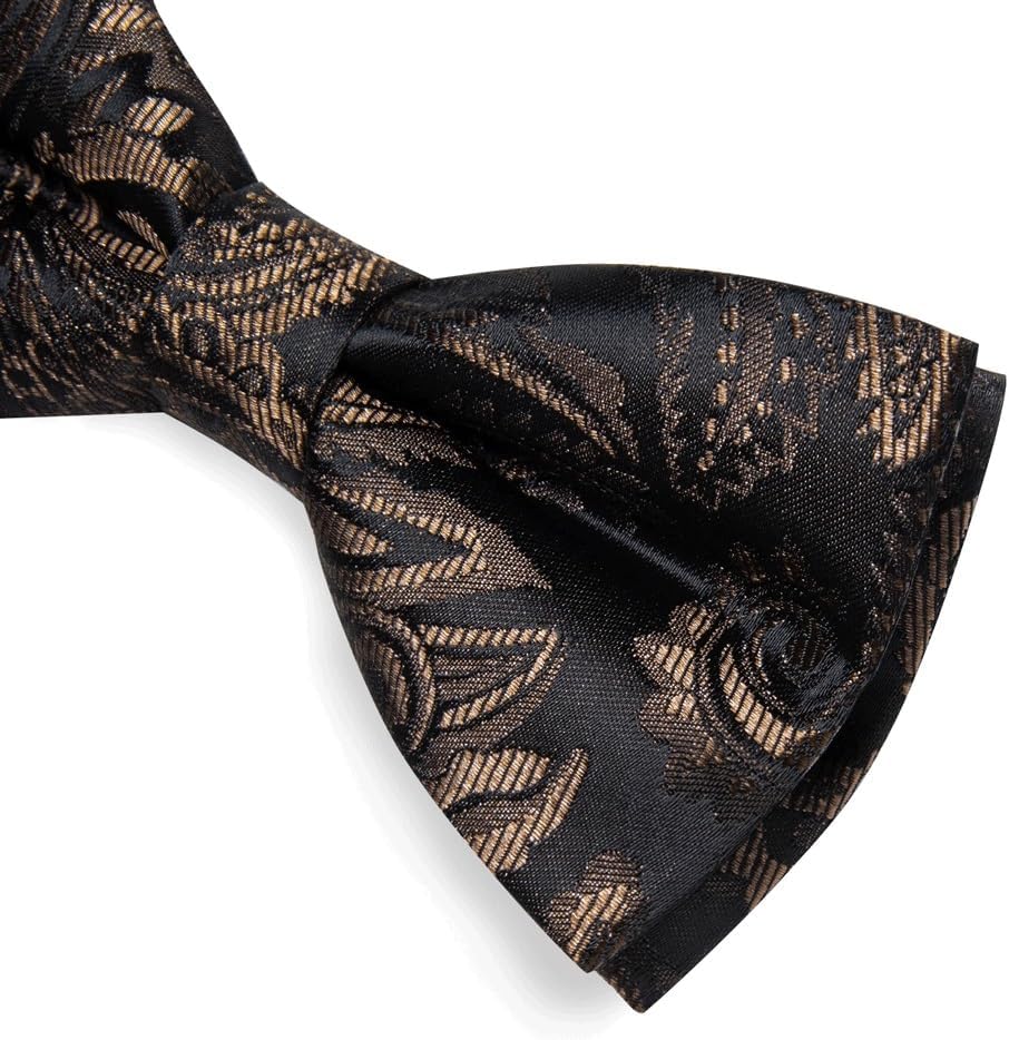 Men Cravats Paisley Men's Bow Ties Pocket Square Cufflinks Business Wedding Causal Pre-tied Bowtie Accessory