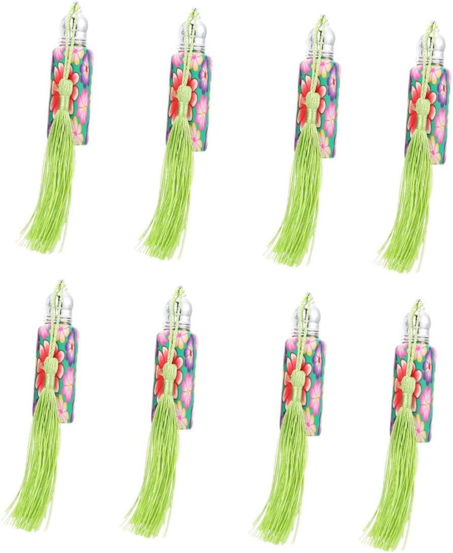 8 Pcs Refillable Travel Perfume Glass Bottles with Stainless Steel Ideal for Essential Oils and Fragrance Go Use