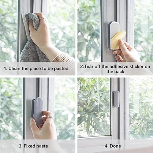 KARELLS Balkontürgriff Kleben, Griff Balkontür Ohne Bohren, 2 Stück Griff Balkontür Außen, Klebegriff Terrassentür, Balkontürgriff Außen Zum Kleben, Balkongriff, Kunststoff Möbelgriff, Grau