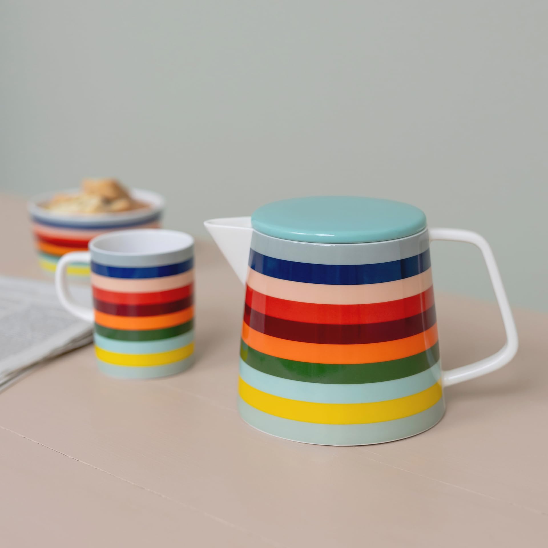 REMEMBER Tetera "Lorenzo" - Porcelana y acero inoxidable - 1,2 L