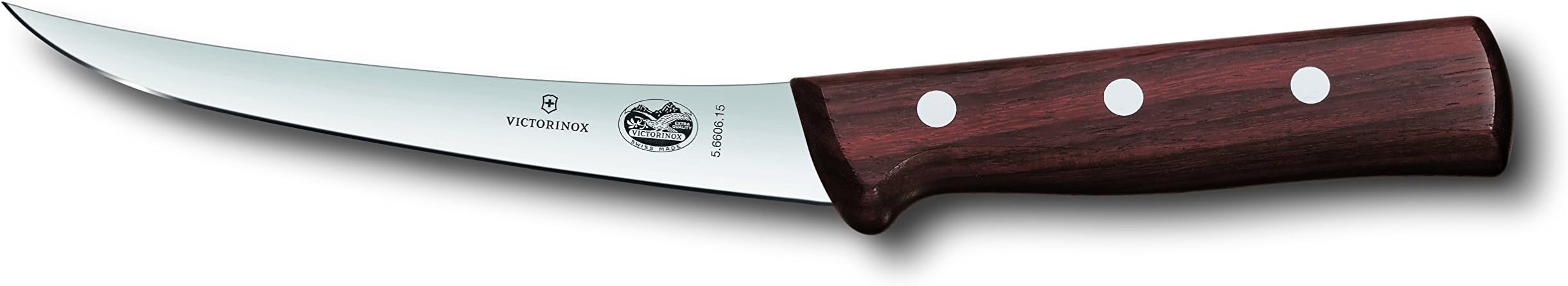 6-Inch Curved Rosewood Boning Knife with Semi-Stiff Blade