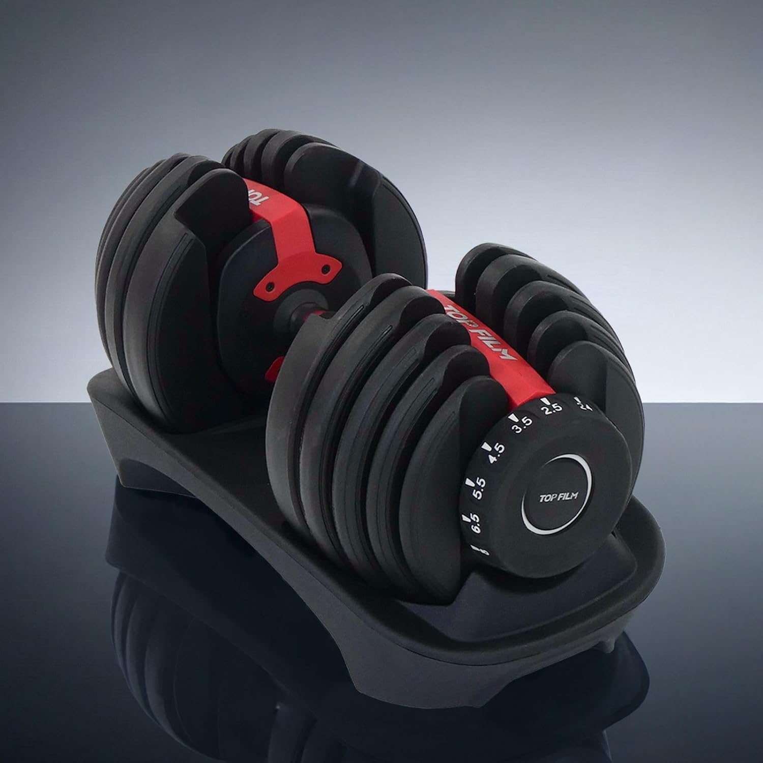 Japan Brand TOPFILM Adjustable Dumbbell, 55.1 lbs 24 kg, 88.2 lbs 40 kg, Reliable and Proven