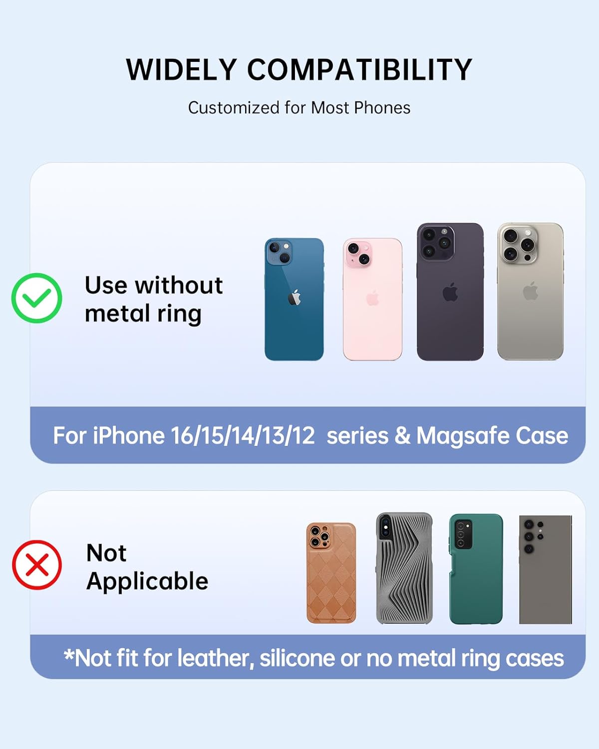 Phone Ring Holder Compatible with MagSafe - Magnetic Cell Phone Grip Magnet Removable Finger Ring Grip Stand Cute Girly Kawaii Green Conch Design for iPhone 17 Pro Max 16 15 14 13 12 Series - Image 5