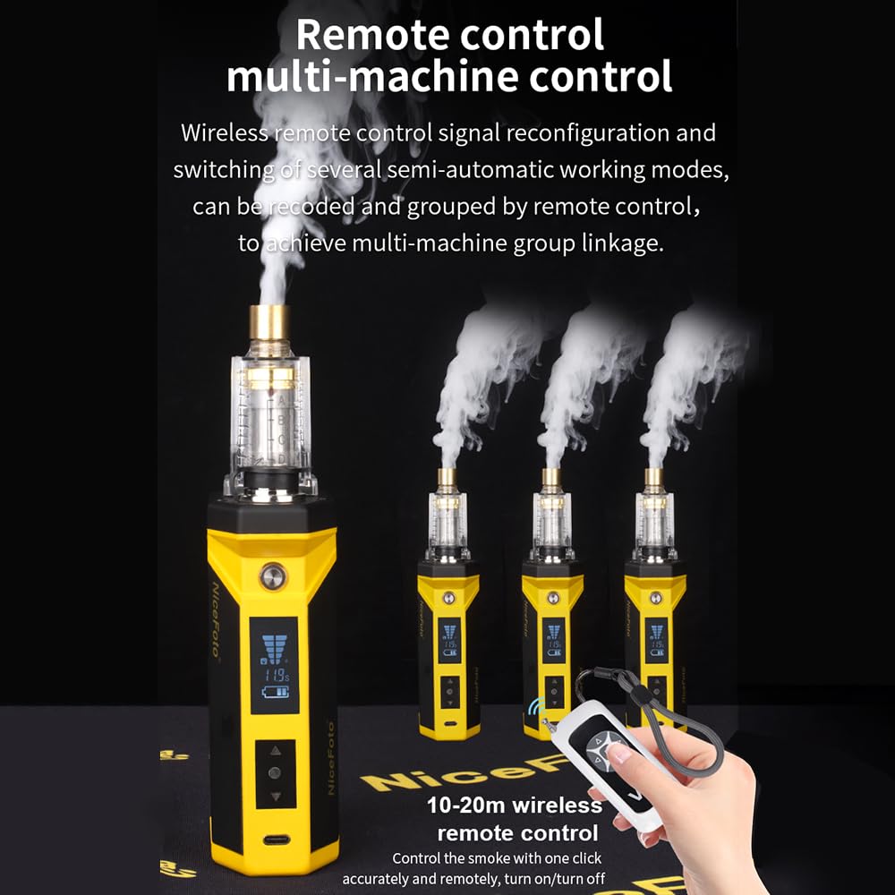 Jemora Fog-101.Pro Máquina de Humo portátil Máquina de Humo Profesional con Control Remoto 5 Luces LED 4 Modos de Humo Máquina de neblina con Ventilador de Niebla de Tubo Flexible Boquillas de
