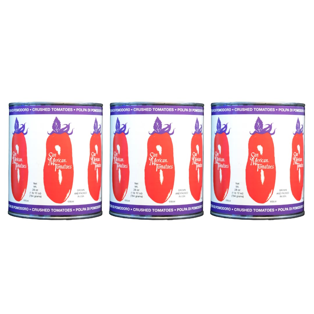 SMT San Merican Tomato, Crushed Tomatoes, 28 oz (Pack of 3)