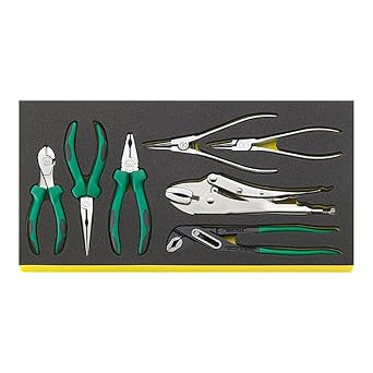 Stahlwille 96830118 7-Pieces Pliers Set, Drop-forged Steel, Multi-purpose Pliers w/Comfortable Handle, Strong & Durable, for Repairs, For the Drawers of Tool Trolley No. 13217, Made in Germany