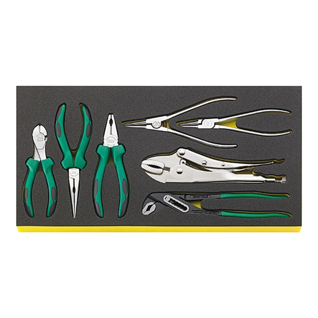 Stahlwille 96830118 7-Pieces Pliers Set, Drop-forged Steel, Multi-purpose Pliers w/Comfortable Handle, Strong & Durable, for Repairs, For the Drawers of Tool Trolley No. 13217, Made in Germany