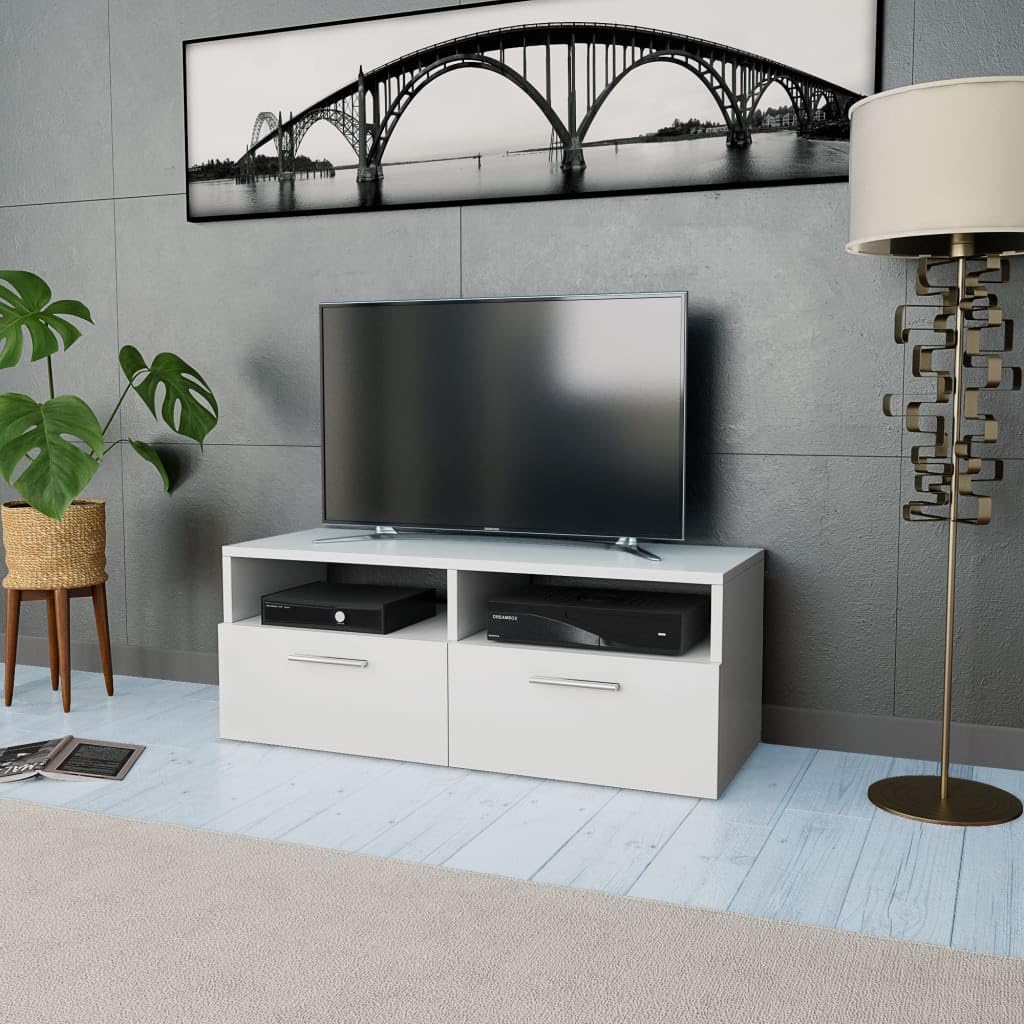 vidaXL Mobile Porta TV in Truciolato 95x35x36cm Bianco Mobiletto Arredo Salone