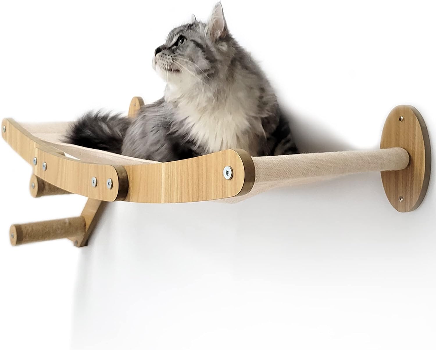 HeyKitten 32" Cat Wall Hammock for 2x4 Stud Mount, Stylish Floating Kitten Shelf, DIY Suspension Kitty Perch for Large and Multiple…