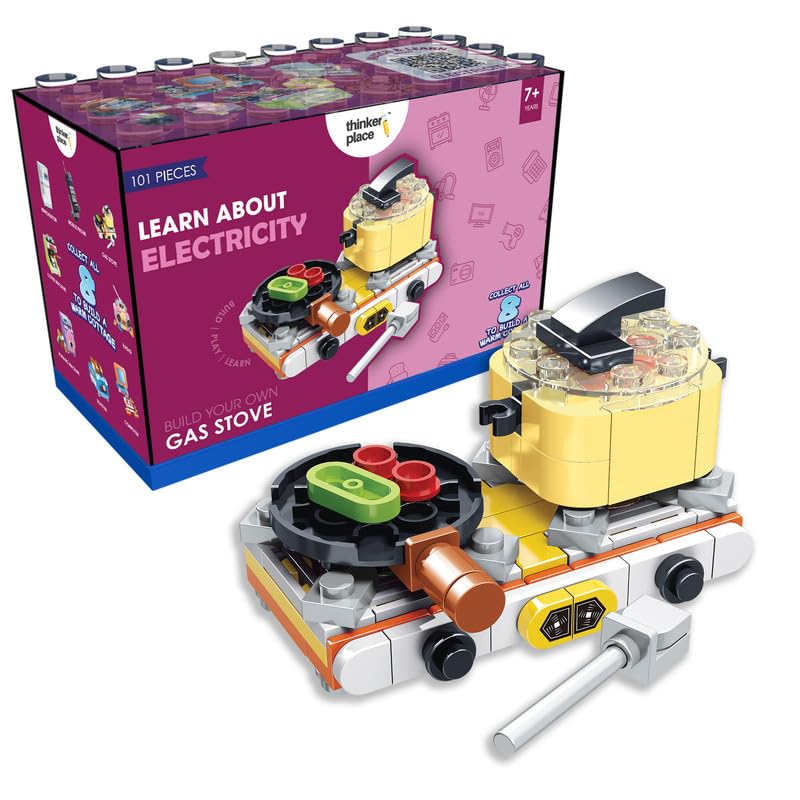 Image of STEM Home Appliance Gas Stove Building Blocks Set (92 Pcs) | DIY Kitchen & Pretend Play Toy for Kids 6+ Years (Boys & Girls) | Educational Role Play Creativity Toy