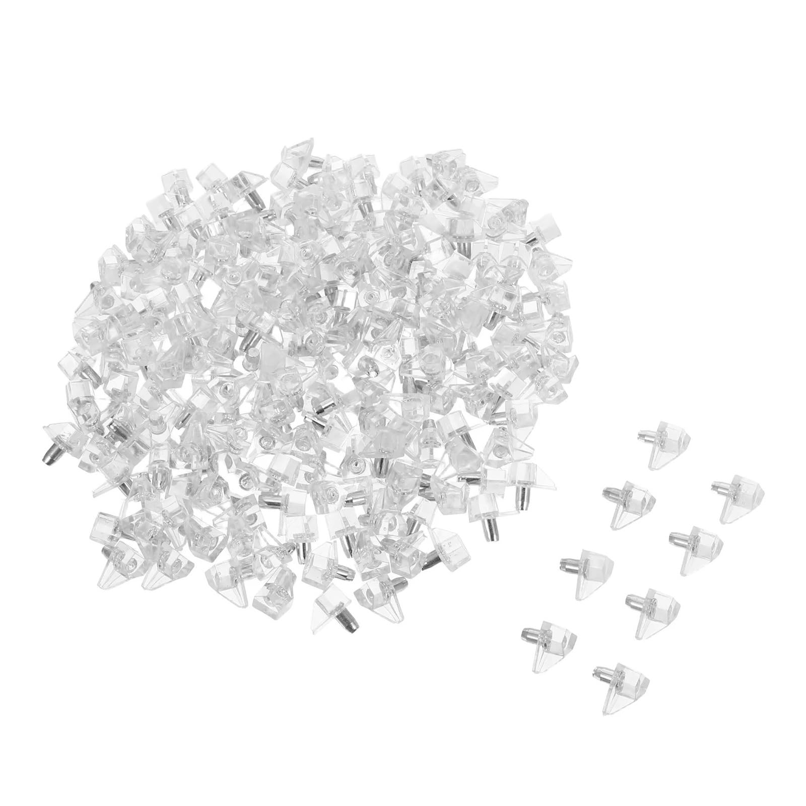 200 Uds pasadores de soporte estante plástico transparente clavijas gabinete 5Mm for armarios resistentes estantes madera y vidrio