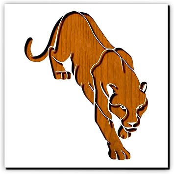 Panther Stencil 5.5 x 5.5 Inch Reusable Plastic Template for DIY Crafts, Wall Art, Painting and Drawing Projects