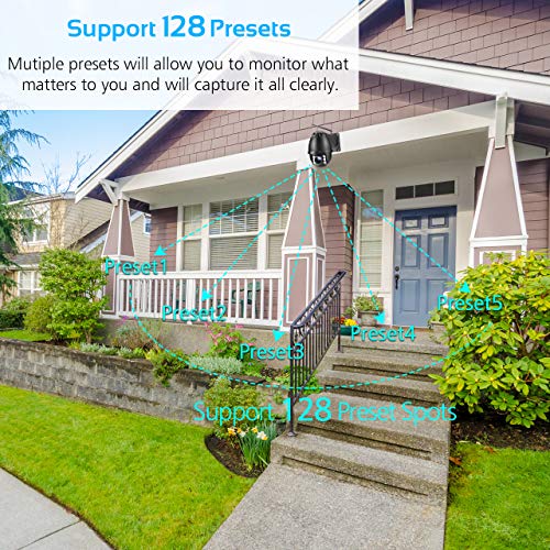 PTZ Wi-Fi Dome Videocamera Esterna, Ctronics 1080P...