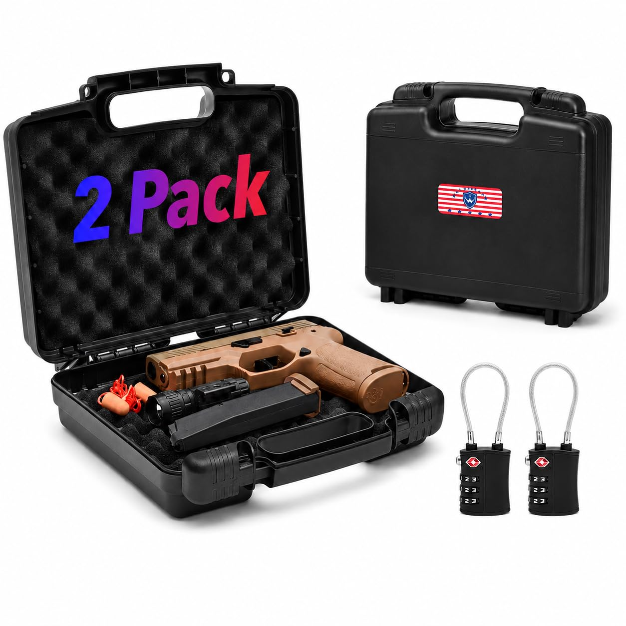 Kinghardcase Two Packs 9mm Gun Case Lockable - shooting | Mubboo