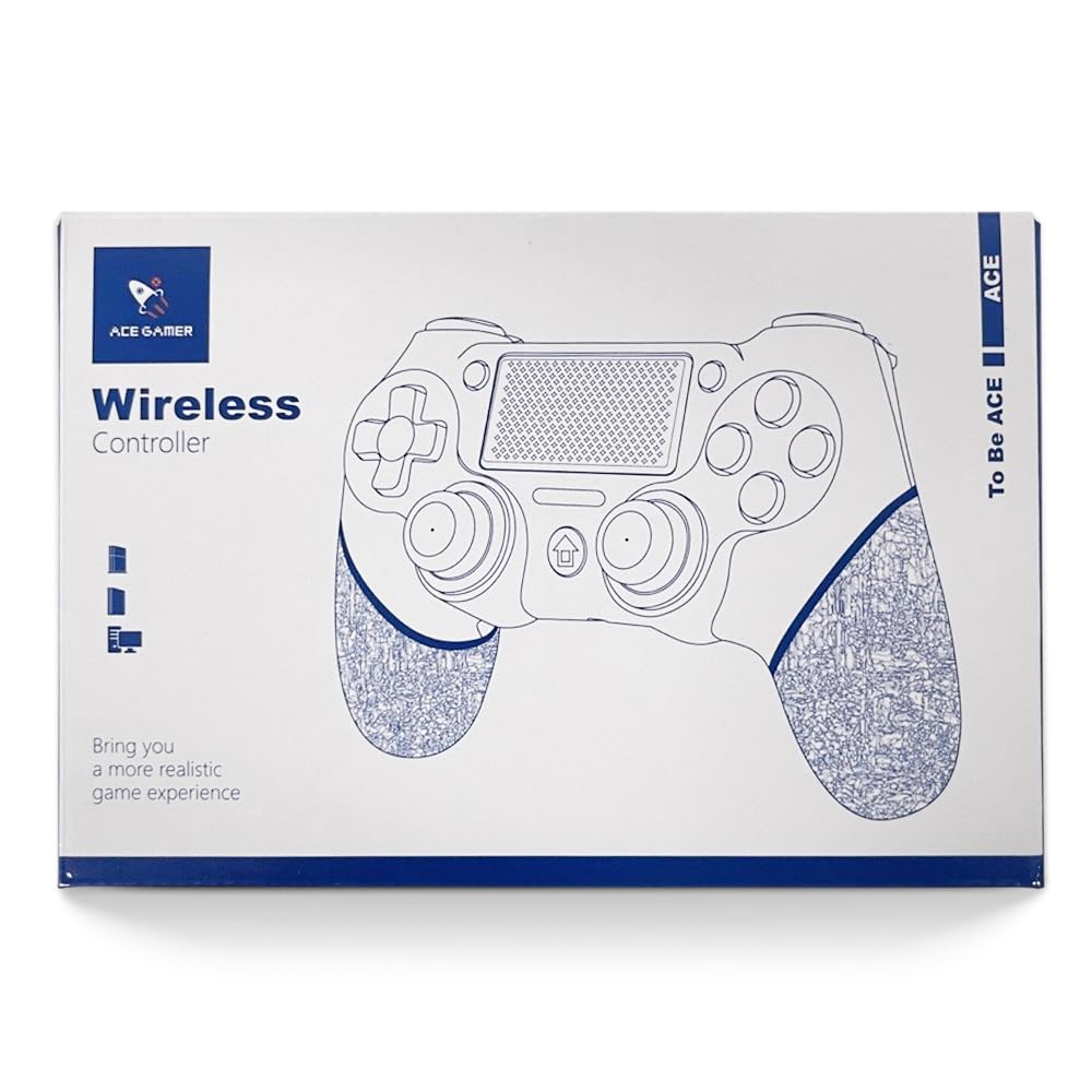AceGamer Contrôleur sans fil pour PS4, manette de jeu Tefelan compatible avec PS4/Pro/Slim/PC Gamepad avec turbo/bouton arrière/double vibration/capteur gyroscope 6 axes