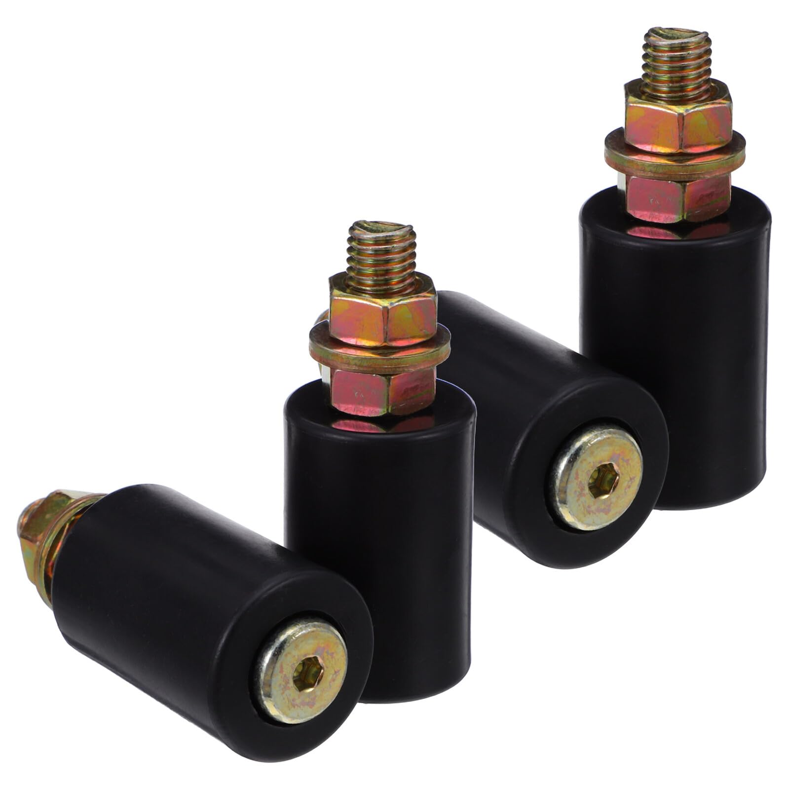 Roulettes de support en nylon noir pour porte coulissante de placard et portail de garage