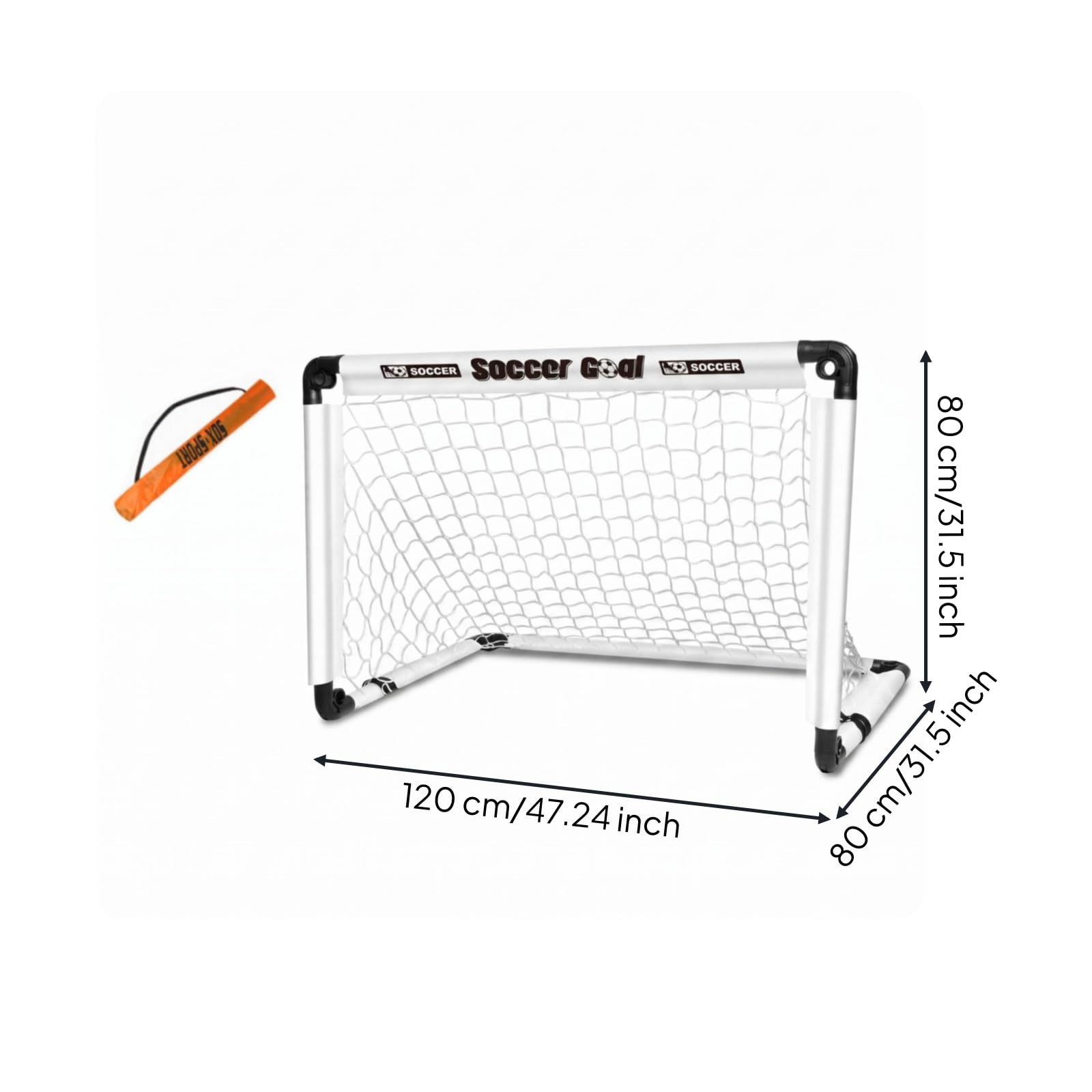 Portería Infantil Plegable Equipo Deportivo Portería Fútbol Plegable Tubular para Entrenamiento, Exterior