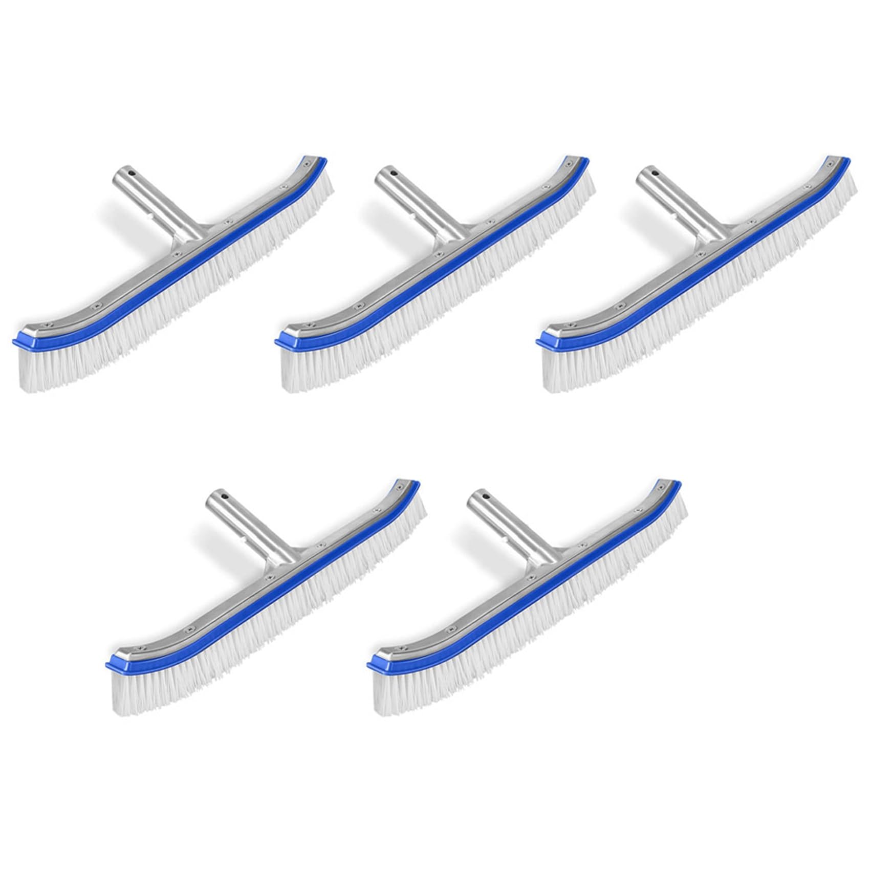 Hndhbfgrt 5X Pool Brush, Swimming Pool Wall & Tile Brush 18 Inch Swimming Pool Cleaning Pole Brush Head Replacement Brush,Blue