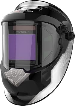 YESWELDER Auto Darkening Welding Mask Large View 10x8.2cm, with Side View