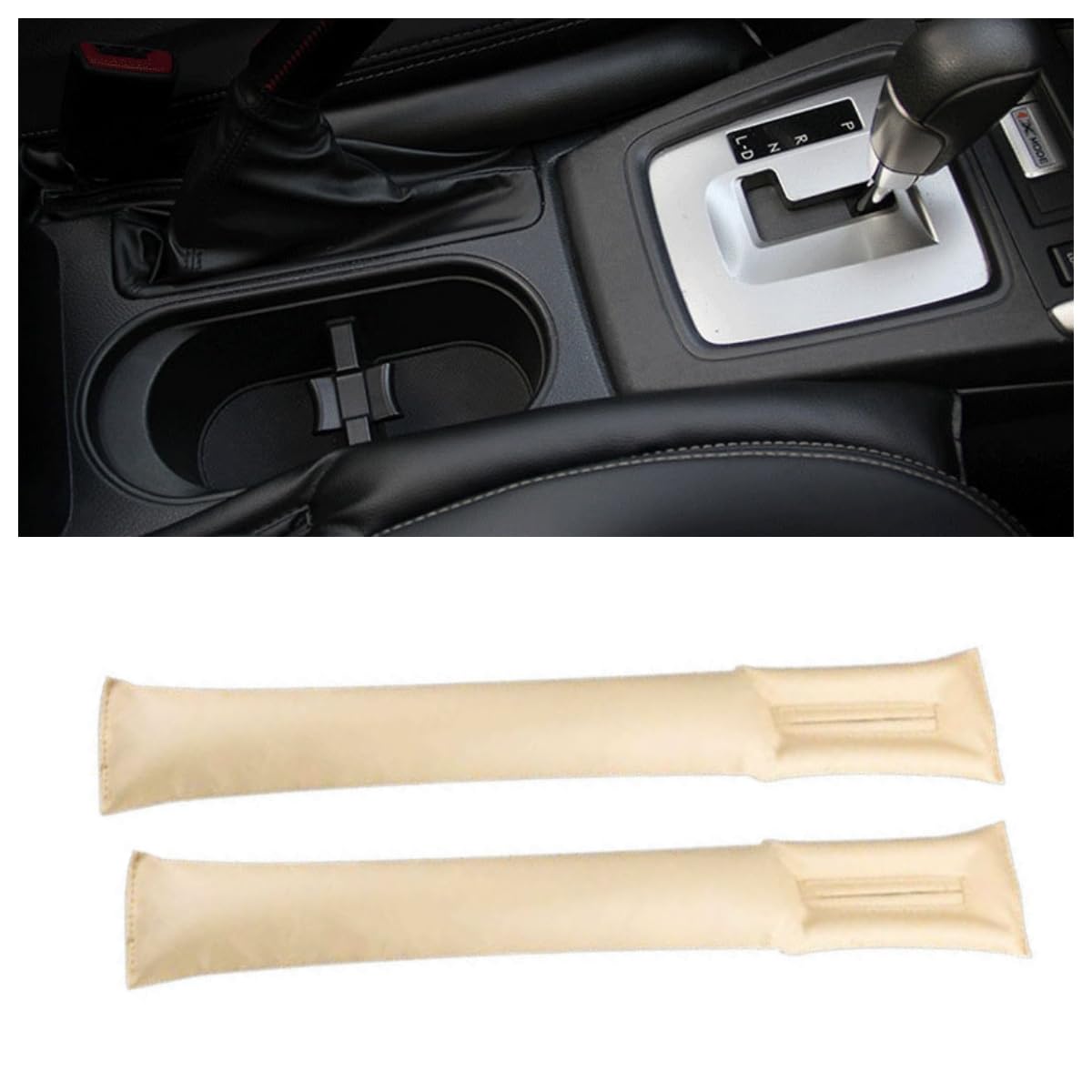 Zjxhnb Beige 2Pcs Car Seat Gap Filler For Mini F56 2014-2018, Leak-Proof Car Seat Crevice Blocker Storage Organize Accessory,