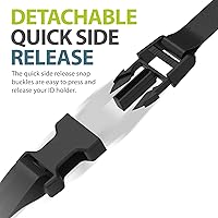 Vista 4 de Porta tarjetas de identificación transparente con cordón, plástico PVC resistente a la intemperie, cierre resellable, soporte vertical para tarjeta