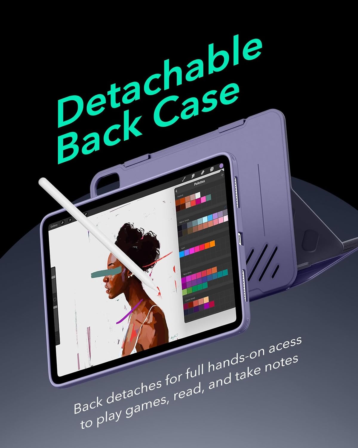 ESR for iPad Air 11 Inch Case M4/M3/M2 (2026/2025/2024), iPad Air 5th/4th Gen Case (2022/2020) 10.9 Inch, Removable Magnetic Cover, Adjustable Portrait/Landscape Stand, 9 Standing Angles, Purple