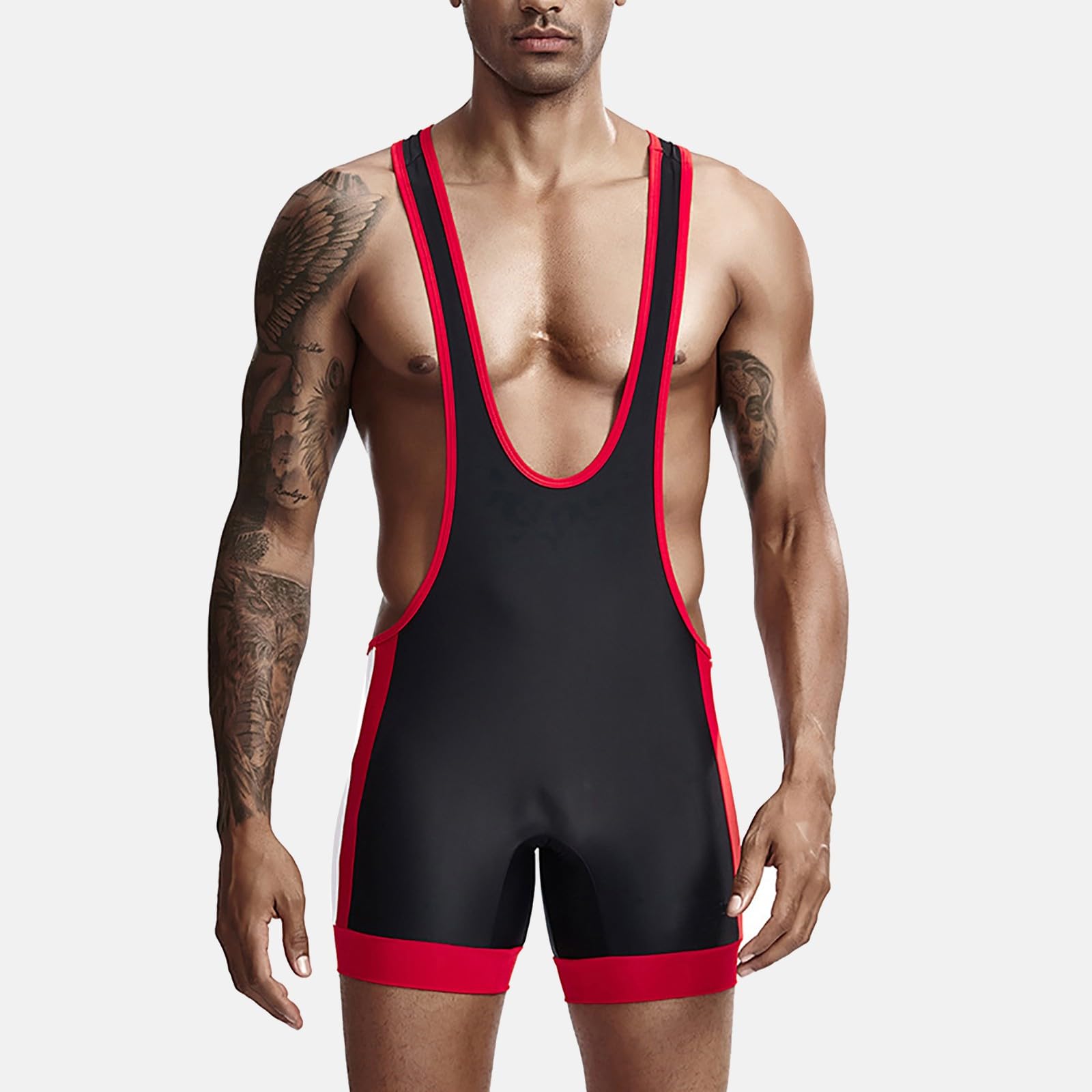 Mono deportivo para hombre de lucha libre sin mangas, camiseta de levantamiento de pesas, pantalones de fútbol con tirantes, chaleco de lucha libre activa para hombre