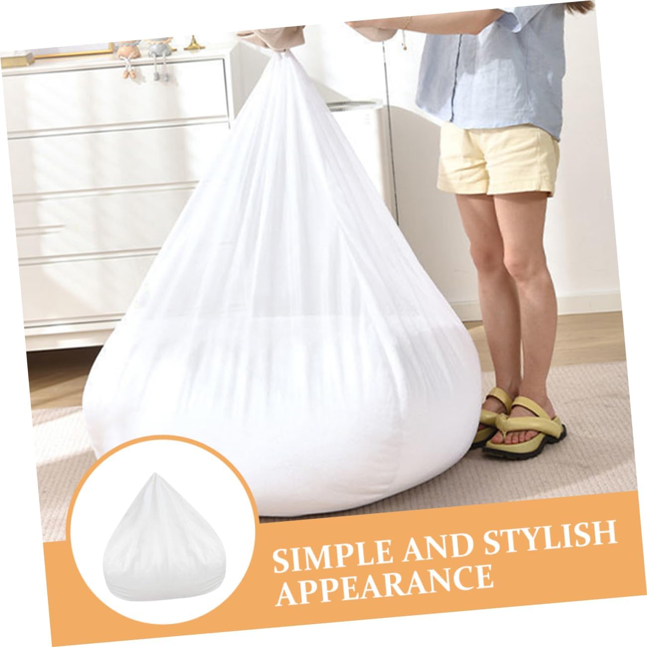 Cabilock Bean Bag Inner Liner Cover for Lazy Sofa Waterproof No Filler Bean Bag Replacement Sleeve Comfortable and Sturdy Design for Living Room and Bedroom