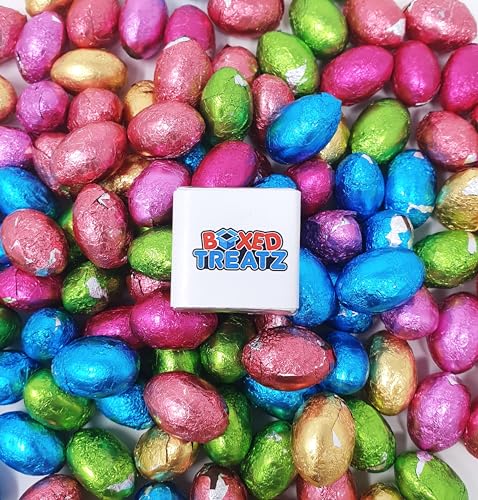 Solid Milk Chocolate Foil Eggs x 200g (Approx 50 Eggs) Great for Egg Hunts Boxed Treatz