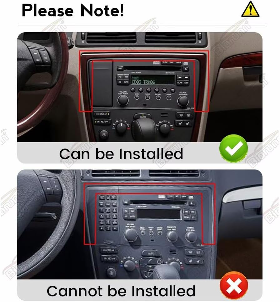 Stereo for Volvo XC70 V70 S60 2005-2009, Biorunn 9 Inch GPS Radio Wireless Car-Play Android Auto Upgrade IPS Navigation RDS Head Unit Blue-Tooth 2GB RAM 32GB ROM