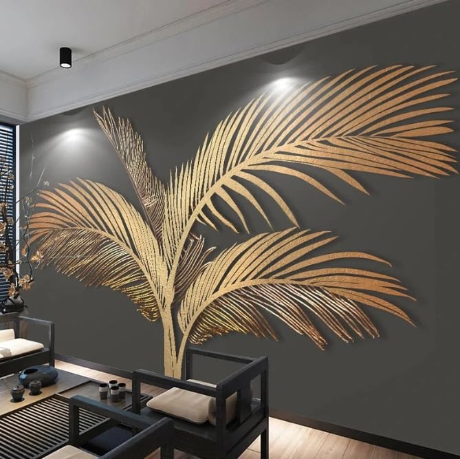 Papier peint 3D plante lumière fresque salon 400x280 cm
