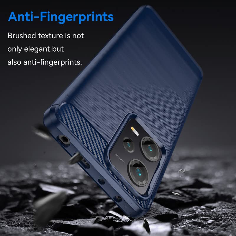 Image of Hybrid Carbon Fiber Back Case for Redmi Note 12 Pro Plus 5G (Blue)